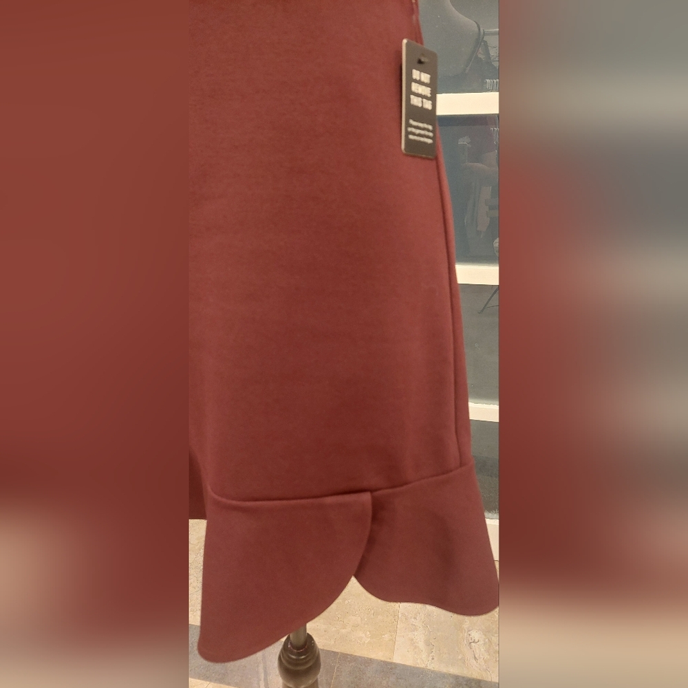 Express Burgundy Strapless Dress - Picture 3 of 8
